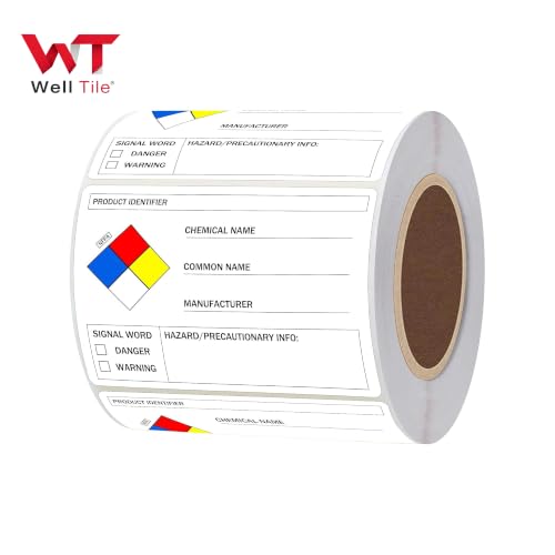 2 X 3 SDS Labels Chemical Safety Stickers NFPA Chemical ID Labels