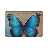 Felpudos Alfombrilla de baño de Mariposa Azul Que no resbala Ultra Absorbente Alfombra Alfombra, 15.7 'x 23.5'