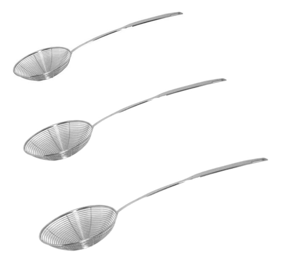 Escumadeira Cromada Kit 3 Pçs Ø 13-15-17cm