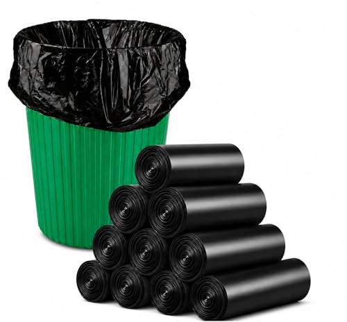 Image of Small Black Garbage Bags 17x19 Inch Trash Bags for Dry & Wet Waste, 240 Bags (8 Roll)