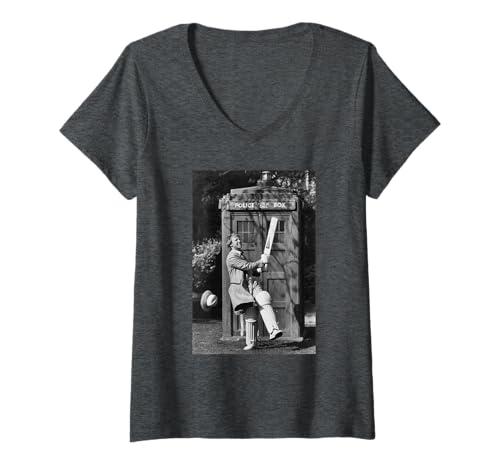 Photo de Femme Peter Davison Doctor Who Cricket Tardis 1981 T-Shirt avec Col en V