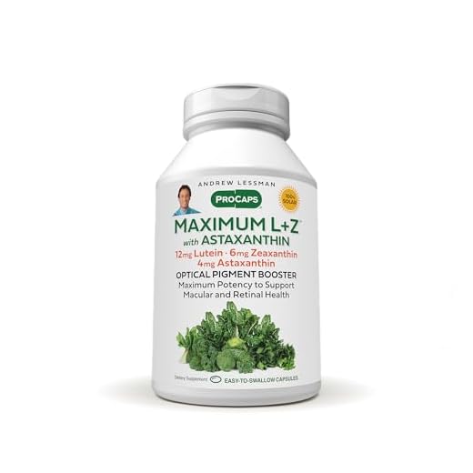 ANDREW LESSMAN Maximum L+Z with Astaxanthin 240 Softgels – 12mg Lutein, 6mg Zeaxanthin, 4mg Astaxanthin. Key Nutrients to Support Eye and Brain Health, and Promote Healthy Vision.
