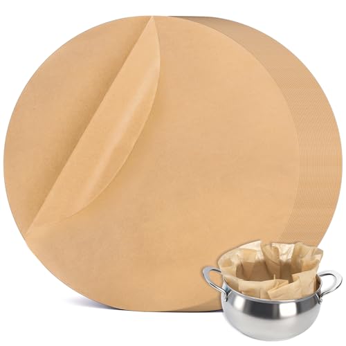 Elsjoy 60 Pack 20 Inch Round Parchment Paper, Unbleached Dutch