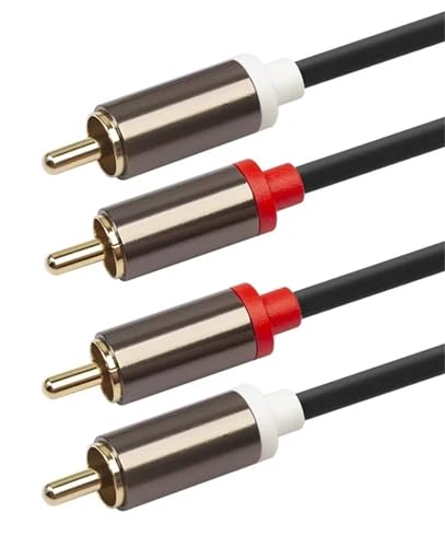 PENCILUPNOSE 2RCA to 2RCA Cable Gold Plated 2 RCA Male to 2 RCA Male Stereo Audio Cable for Home Theater, HDTV, Gaming Consoles, Hi-Fi Systems 1m & 2m (1m)
