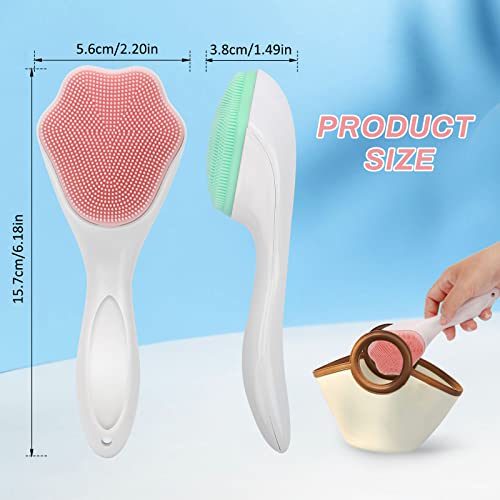 Silicone Face Scrubber 2 Pack Silicone Face Brush Exfoliating Brush, Coldairsoap Silicone Facial Cleansing Brush, Handheld Face Wash Brush For Pore Cleansing, Face Skincare, Removing Blackhead #TOP5
