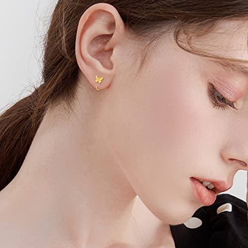 Kecho 14K Half Hoop Earrings Solid Gold Dainty Huggie Hoop Earrings Jewelry Gifts For Women Girls (Butterfly) #TOP1