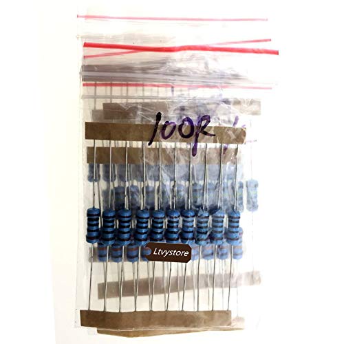 Ltvystore Metal Film Resistor Kit 1W, 1 Ohm - 1M Ohm Resistors Assorted 1 Watt 1%, Premium Compatible Arduino Resistor Assortment Pack 50 Value, Pack of 500 - Thumbnail 5