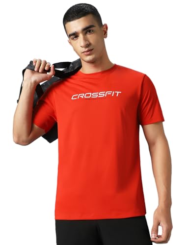 Pump'd Men's Regular Fit Quick Dry T-Shirt, Red Surge XL