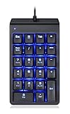Keyboard Standard: 19 Keys Keyboard Spielen Mechanische Numeric Keypad Wired 22 Tasten Mini Numpad Hintergrundbeleuchtung Tastatur erweitertem Layout for Kassierer Rot/Blau-Schalter (Axis Body : Red Switch, Color : Black)