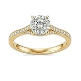 Aotiwe Anillos de matrimonio para mujer, la alianza de boda de lujo con moissanita de oro blanco, regalos únicos para mujer, Q 1/2, Oro amarillo de 18 quilates, Moissanita