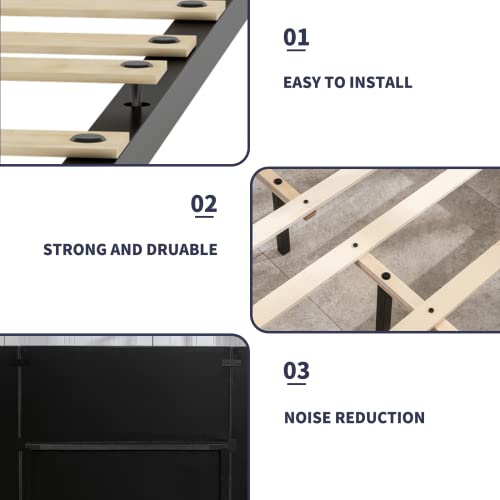 Zafly Upholstered California King Size Bed Frame With Oversized Crystal Button Tufted Headboard,Velvet Platform Damazy Eastern Bed,Wooden Slats Support,No Box Spring Needed,Easy Assembly,Dark Grey #TOP4