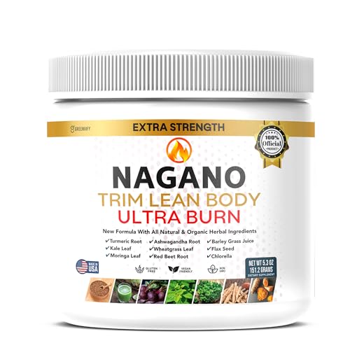 Nagano Trim Lean Body Ultra Burn | Organic Greens Superfood Powder | Supports Energy Detox Digestion Vitality | Turmeric Moringa Wheatgrass Ashwagandha | Gluten-Free Vegan Non-GMO | 5.3 oz (1)