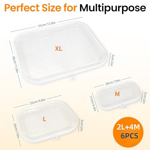 Image of Thickened Clear Hard Shell Zipper Case, 7.84 inch Professional-Grade Plastic Clear Zipper Pencil Case, Toiletry Pouch, Travel Organizer, Cosmetic Bag, Toy Storage Bins (1PCS-S)