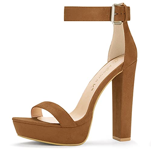 Image of Allegra K Women's Platform High Heel Ankle Strap Chunky Heels Sandals