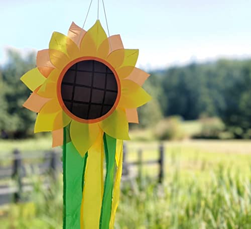 Madrona Brands Sunflower Windsock | Durable Outdoor Hanging Spring Decoration | Yard, Garden, Patio, Deck and More | 42-Inch