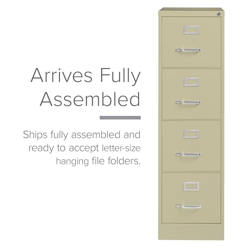 Image of 22 inch Deep 4-Drawer Letter-Size Commercial Vertical File, Fully Assembled