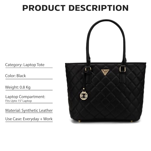 Image of Lavie Signature Woman's Boston Laptop Tote Handbag for Women | Fits upto 15 inch Laptop | Tote Bag for Work | Ladies purse | Stylish Shoulder Bag | Gift for Women