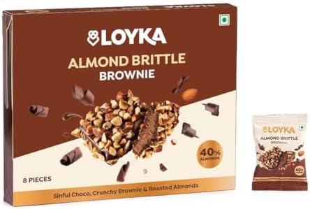 Loyka Almond Brittle Brownie Choco Box - 8 pcs | Premium Chocolate Gift Hamper | Choco & Nut Dryfruit Delicacy