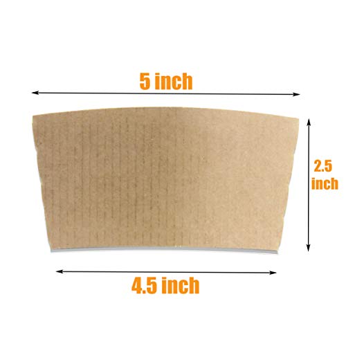Image of FMP Brands [1000 Pack] Kraft Coffee Cup Sleeves Disposable for Hot Drinks, Durable Corrugated Cardboard Cup Sleeves for 12-24 oz Cups, Beverage Insulator and Hand Protection for Hot & Cold Drinks