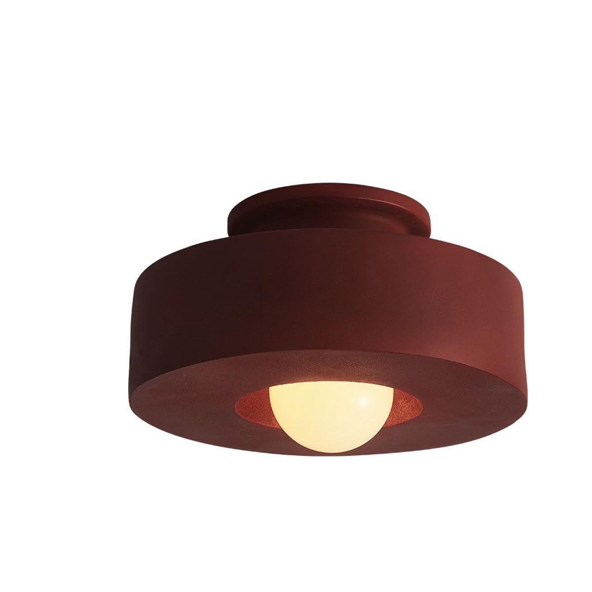 LANTANB Nordic Ceiling Lamp Resin Lampshade Flat Lighting Study Balcony Red Ceiling Lights Suitable for Entrance Corridor
