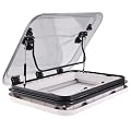 MOCHAG RV Caravan Roof Vent, Rv Sunroof Large Caravan Camper Roof Window Vent Kit w/LED Lights, Universal RV Motorhome Skylight Roof Vent Hatch with Nets&Sunshade, 700x500mm Cut Out, White