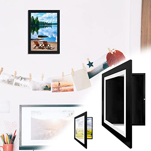 Darzheoy Kids Art Projects 11.8'' X 8.3'' Kids Art Frames, Kids Artwork Frames Changeable For Children Art Projects, Home, Office, Wall Display For Artworks, Kids Drawings (Black) #TOP4