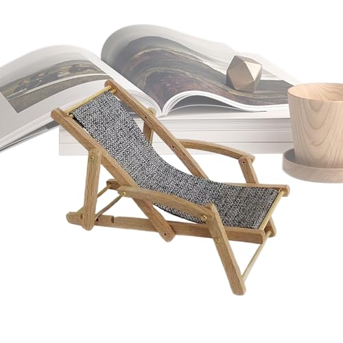 Miniature Beach Chair - Wooden Lounger Model, Tiny doll- house Furniture Decor | Decorative Mini Chair for Bookshelf