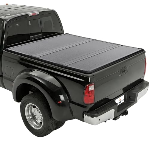 Albott 6.8 FT FRP Hard Tri-fold Truck Bed Tonneau Cover for 19992026 Ford F250 F350 Tonneau Cover for F-250 F-350 Fits Styleside/Fleetside Bed Black