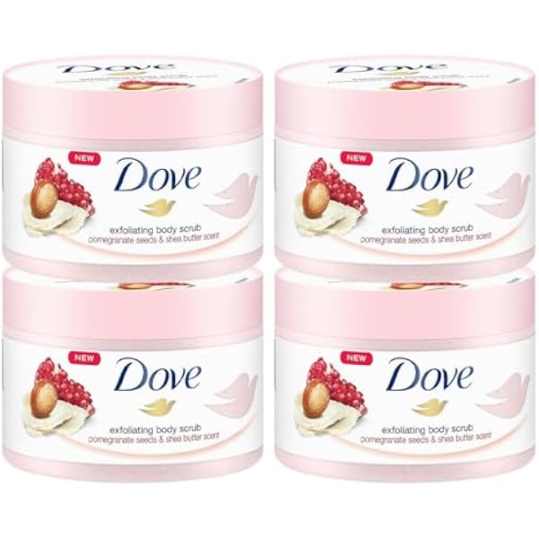 Dove Kremowy Peeling Pod Prysznic do Jedwabiście Gładkiej Skóry - 4 x 225 ml