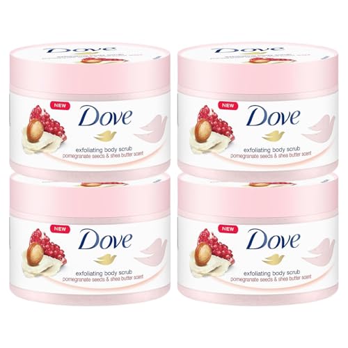 Dove Cream Shower Gel Peeling Pomegranate & Shea Butter, Pack of 4 (4 x 225 ml)