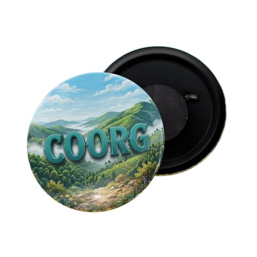Image of dhcrafts Fridge Magnet Multicolor Karnataka Coorg Glossy Finish Design Pack of 1 (58mm)