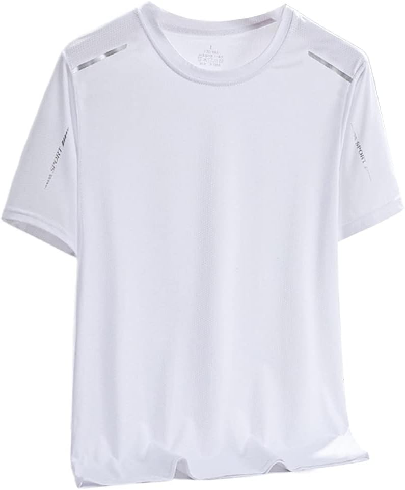 Dress Cici Men's Polyester Short Sleeve Sport T Shirts, Mesh Breathable Fabric, Quick Dry, Round Neck for Football, Running, Gym etc.