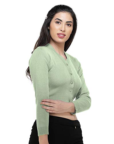 Image of Women Winter Wear V-Neck Full Sleeves Regular Fit Woollen Blouse