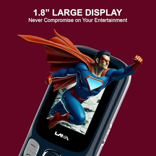 Image of Lava A3 Torch Dual Sim Keypad Mobile Phone | 1750mAh Big Battery | Quad Strip Torch & Slide Button | 1.8 inch Large Display | Vibration Alert | 7 Language Support (Blue Silver)