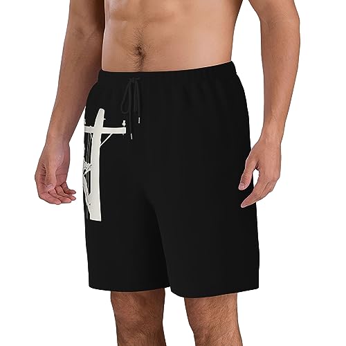 Gift for Lineman Mens Swim Trunks Quick Dry Swim Shorts Swimwear Bathing Suits with Pockets3