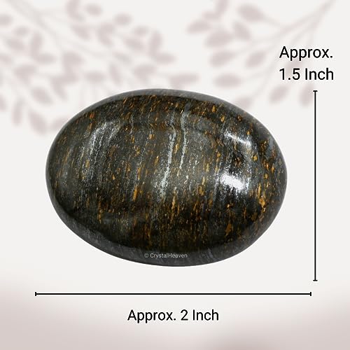 Image of Certified Bronzite Crystal Palm Pebbles Stones for Anxiety Stress Relief Massage - AAA Grade Original Healing Gemstone Agate Palm Stone for Yoga Meditation Spiritual Reiki Feng Shui