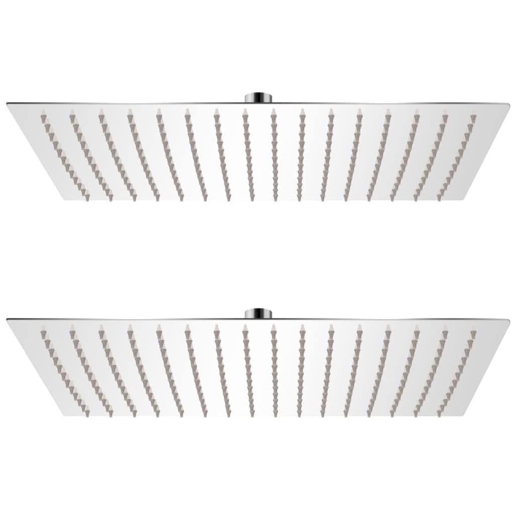 2 cabezales de ducha de lluvia de acero inoxidable, 40 x 30 cm, rectangulares con 192 boquillas antical, alcachofa de ducha de mano para ducha, bañera, ahorro de agua, masaje, tipo de chorro