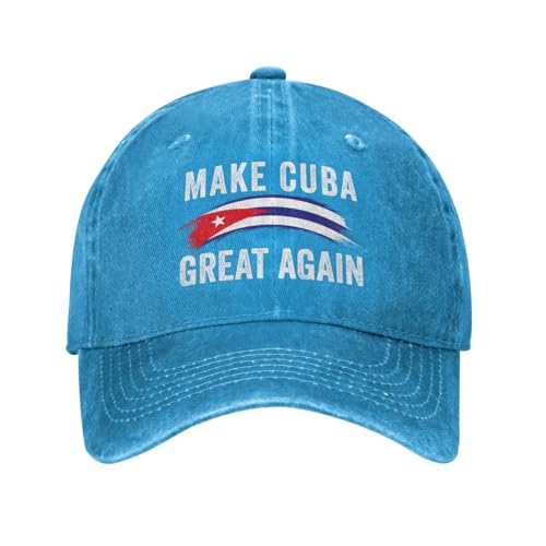HACXZ Gorra Make Cuba Great Again con la Bandera Cubana, Gorra Retro de algodón roja