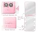 Aganmi Small Travel Makeup Mirror with Lights Pearl Initial 1X/2X Magnification LED Pocket Mirror Cute Pink Folding Compact Mirror Preppy Mom Sister Birthday Gifts Teen Girl Trendy Stuff (N)