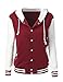 Xpril Women's Stylish Color Contrast Long Sleeves Hoodie Varsity Jacket