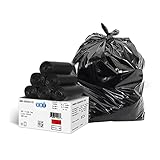 EDI Black Trash Can Liners, Large Heavy Duty Trash Bags, 45-Gallon Capacity, 48