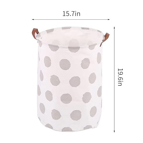 Kids Essential Laundry Basket, Bedroom Hamper, Kitchen & Bath Organization, Waterproof Round Cotton Linen Foldable Storage Baskets. (Geometric) #TOP2