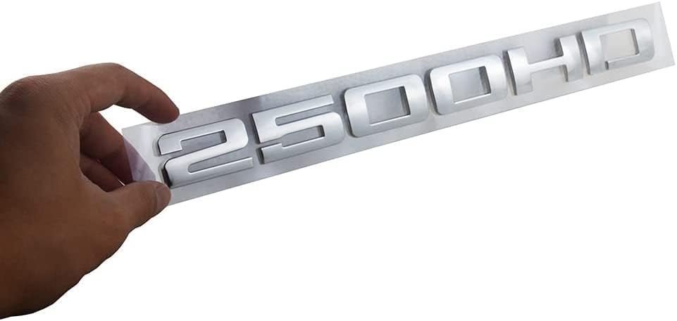 Image of 2pc 2500HD 2500 HD Emblem 3D Decal Suitable for Both Side Doors or Tail Doors (Silver)