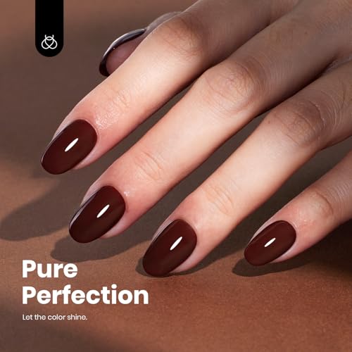 Image of Beetles Burgundy Red Gel Polish - 15ML Full Size Hema-Free Maroon Wine Dark Gel Nail Polish High Gloss Soak Off Merlot Uv Nail Polish Manicure Salon Color Bottle 0.51 Fl Oz Fall Nails Art