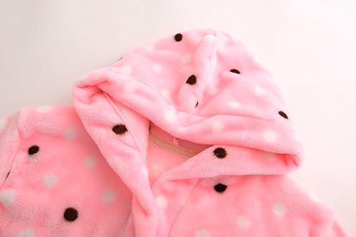 Image of Girls Fleece Robe Boys Hooded Bathrobe Soft Flannel Robe For Kids