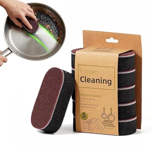 Image of Magic Cleaning Sponges Eraser, 2026 New Non-Scratch Dual-Sided Sponges, Multi-Functional Non Scratch Scrub Sponge for Kitchen Bathroom Wall Floor Sink Tub Stain Removal (5pcs)