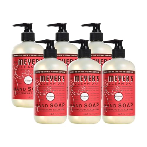 Mrs. Meyer's Hand Soap, Made with Essential Oils, Biodegradable Formula, Rhubarb, 12.5 fl. oz - (Pack of 6)