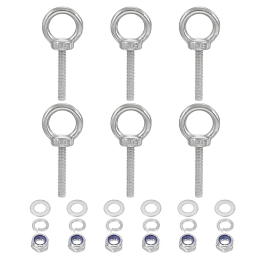 Tornillos de rosca de elevación M6 x 35 mm PATIKIL, pernos de ojo inoxidables para colgar