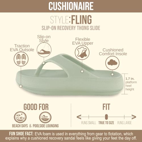 Image of CUSHIONAIRE Women's Fling recovery cloud pool slides sandal with +Comfort