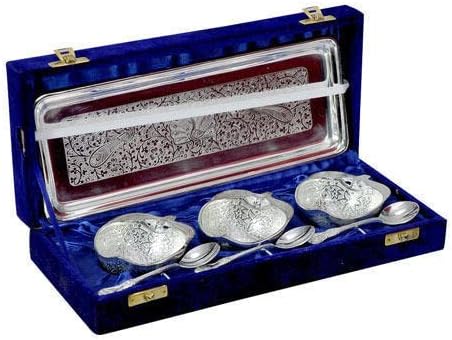 ヴィンテージ シルバー メッキ トレイ、大きな丸型ドリンクフード